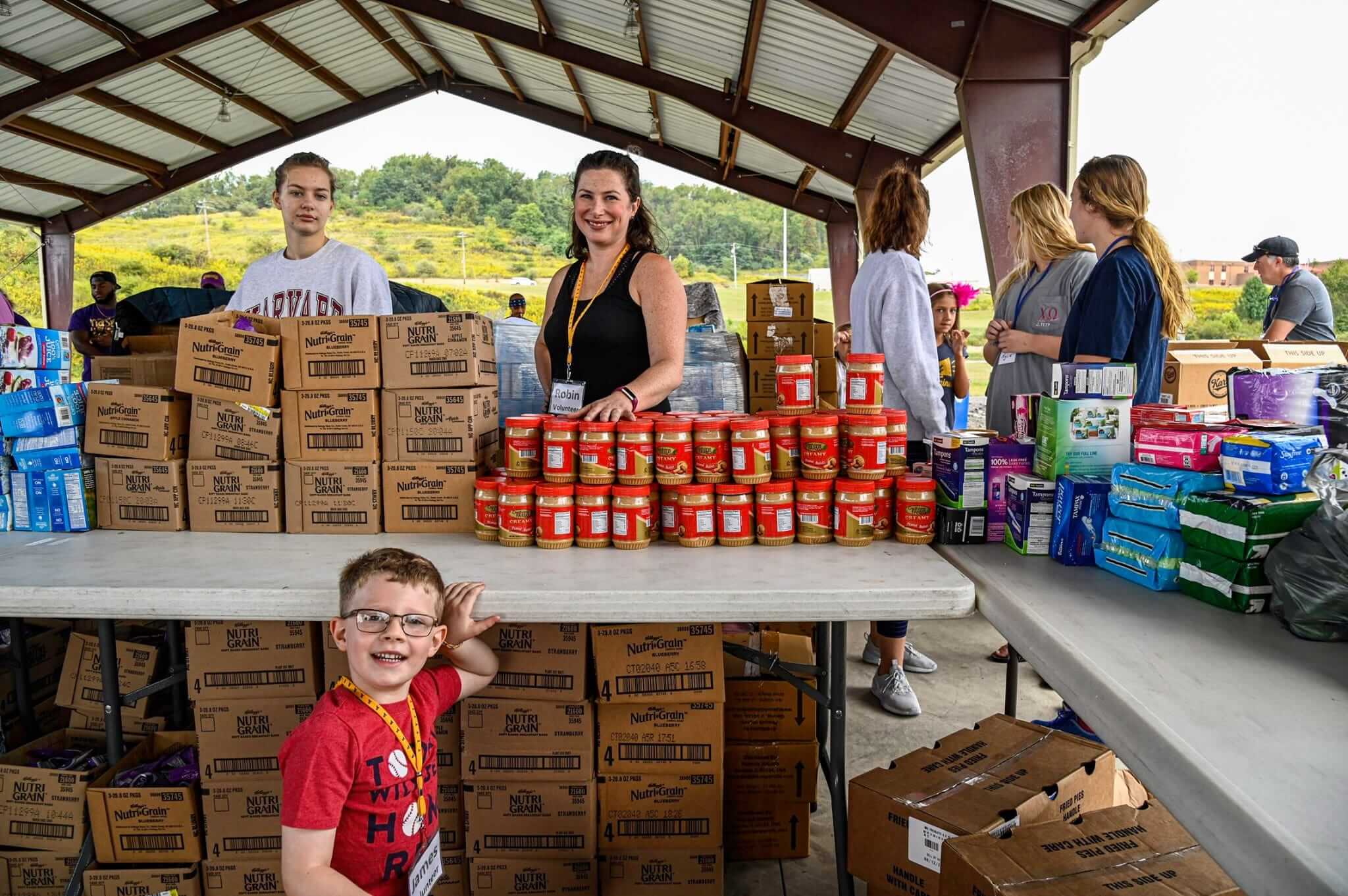 The Pantry Plus More volunteers during a food drive