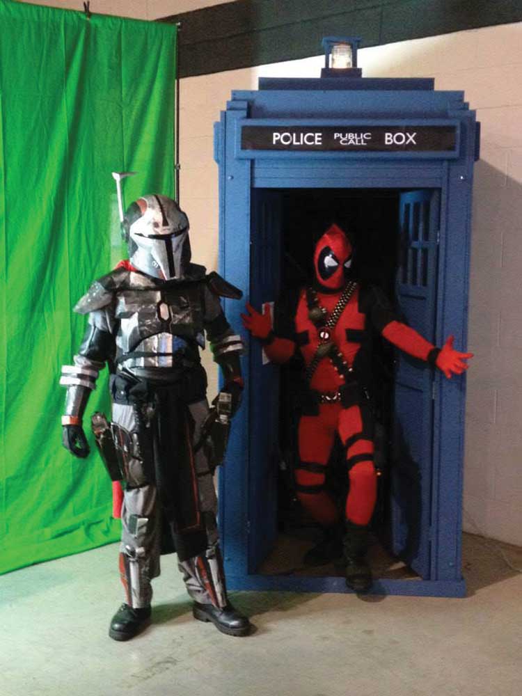 Cosplay characters at Morgantown's Popcon